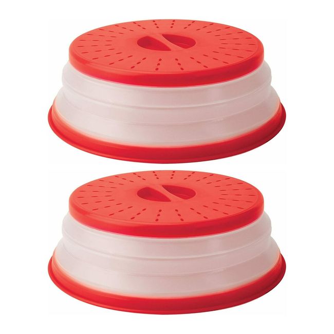 Tovolo Vented Collapsible Microwave Food Covers Red 2 Pack