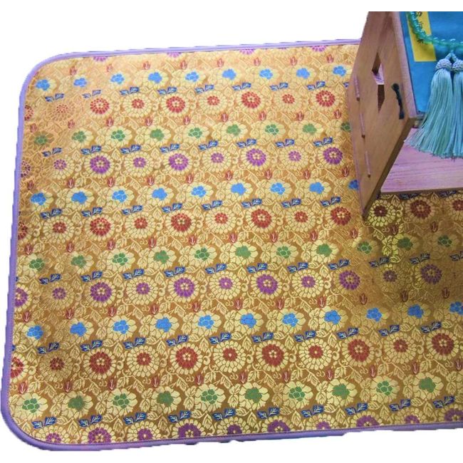 Fireproof Mat for Buddhist Altars Fire Prevention Treatment Mat for Buddhist Altar Front Fire Retardant Felt (Chrysanthemum, Edge B), Special Product B 41.3 x 19.7 inches (105 x 50 cm)