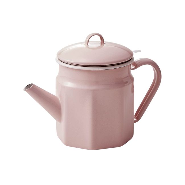 Belle Maison Oil Pot Octagonal Enamel Navy with 1 Activated Carbon Cartridge (Large), Pink