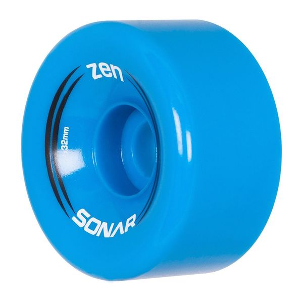 Riedell Sonar Wheels - Zen - Quad Roller Skate Wheels - 4 Pack of 32mm x 62mm 85A Wheels | Blue