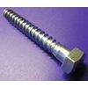 Zinc Hex Head Lag Screw 9/16 Hex Size 3/8 Thread x 3.0" Length, 50 pcs