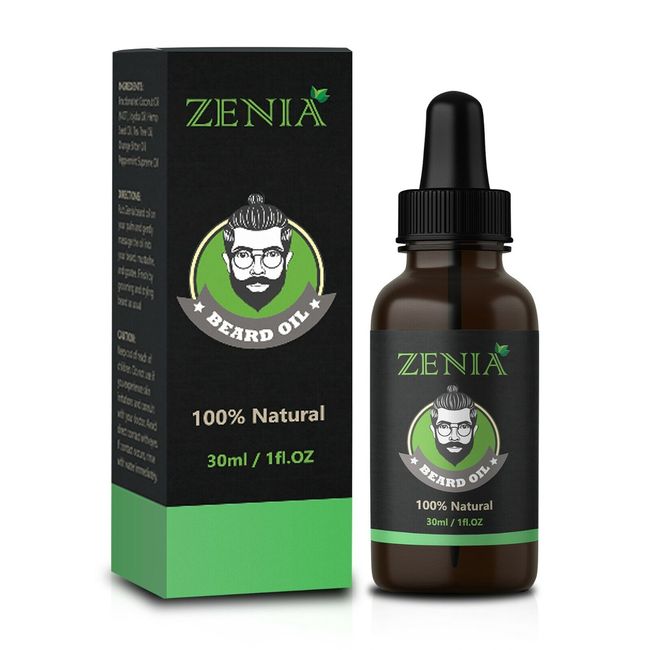 Zenia Natural Mustache Beard Hair Growth Oil #1 Facial Hair Growth Oil 1oz