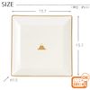 Miyamoto Sangyo 4512951126440 Mt. Fuji Square Plate, White