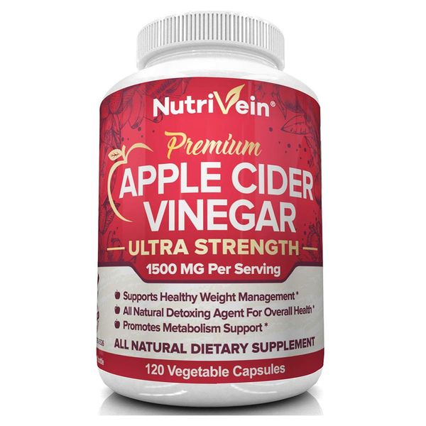 Nutrivein Apple Cider Vinegar 1500mg Nutrivein Apple Cider Vinegar 120 Veggie Capsules