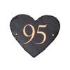 Signs & Numbers Heart Shaped Rough slate personalised number plaque
