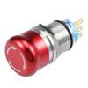 Sourcingmap 19mm Mounting Hole Metal Latching Emergency Stop Push Button Switch NO NC Red