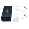 JoXiGo 2Pack Rimless Reading Glasses Super Lightweight Flexible Frame + Glasses Strap,Silver+1.0