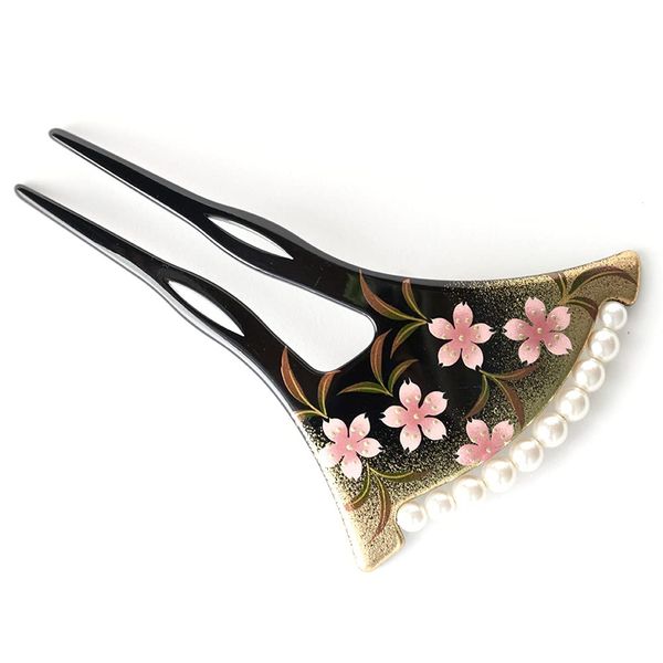 Kanzasi 8w504 Maki-e Kimono Hair Ornament, Cherry Blossom, Pearl, Everyday Use, Made in Japan, Hair Accessories, After-party, Kimono, Dresses, Graduation Ceremonies, Entrance Ceremonies, Hair Arrangement, Pearl