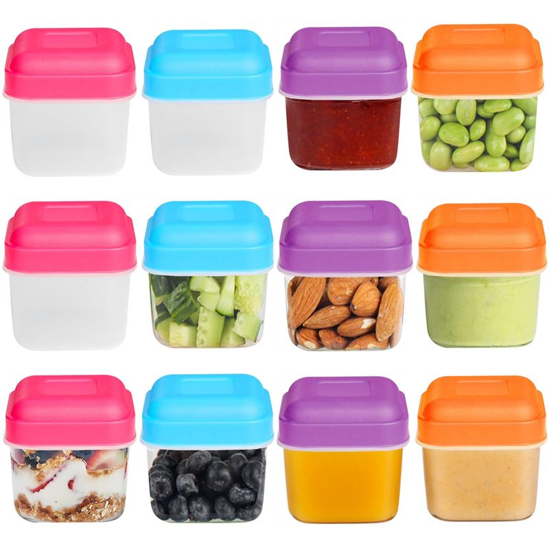 Surflyee 12pcs Small Plastic Containers with Lids, 100ML BPA Free Mini ...