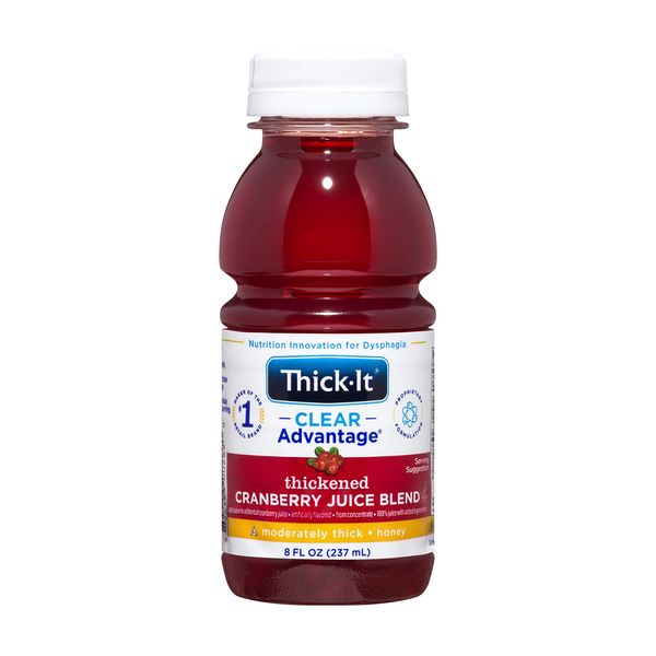 Thick-It Clear Advantage Thickened Cranberry Juice Blend - Moderately Thick/Honey Bottle, 8 Fl Oz (Pack of 24)