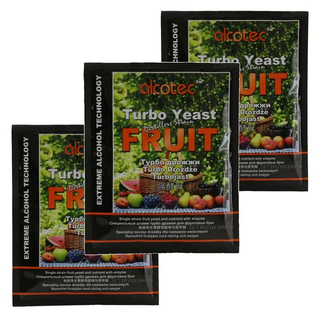 3X Alcotec Distiller’s Yeast Fruit with Enzyme 60g 25L