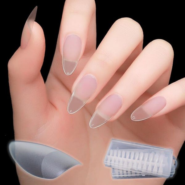 COLORBIRD Nail Tips, Ultra Thin, Long, Clear, 240 Pieces, Sanding, Natural Fit, False Nails (Oval L, 240pcs)