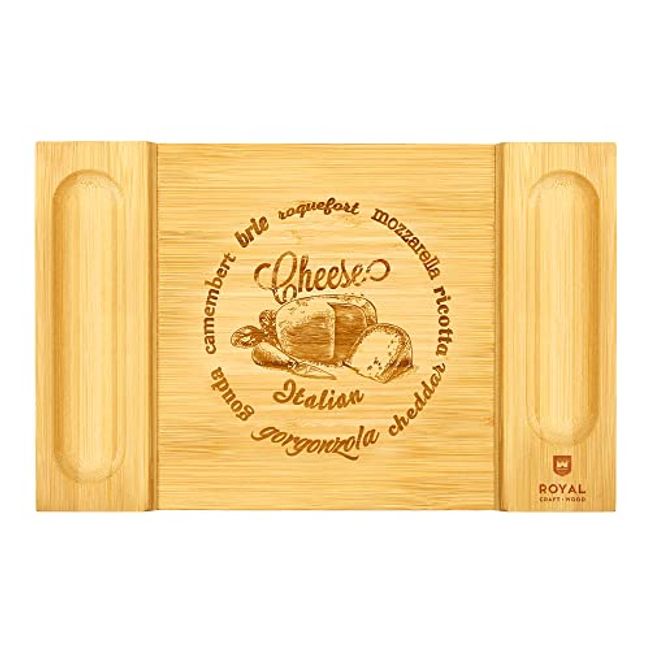 Unique Bamboo Cheese Board Charcuterie Platter and Serving Tray for