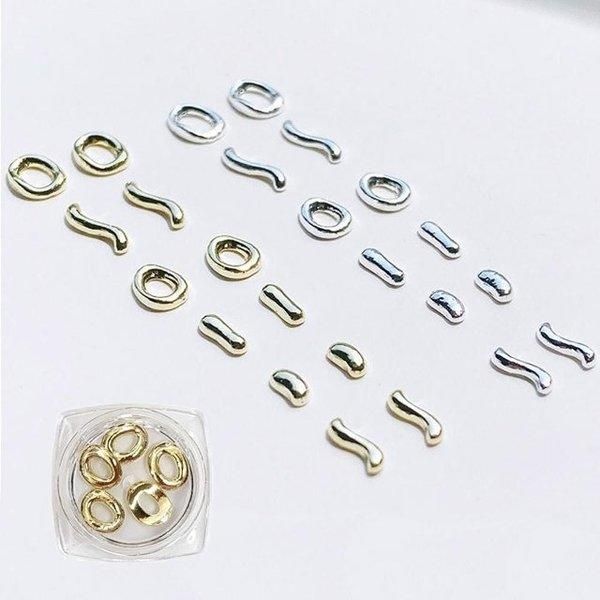 [Shinsegae Mall] Nail Art Donut Block Frame Parts Gold Silver Total 12 Types (WA98C42)