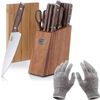 Deco Chef 16 Piece Kitchen Knives, Shears, Cutting Board w/ Cut Resistant Gloves