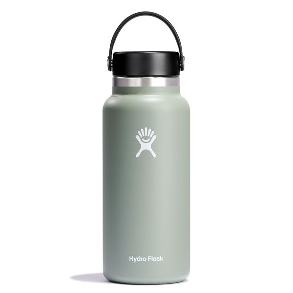 HYDRO FLASK - Water Bottle 946 ml (32 oz) - Vacuum Insulated Stainless Steel Water Bottle with Leak Proof Flex Cap and Powder Coat - BPA-Free - Wide Mouth - Agave