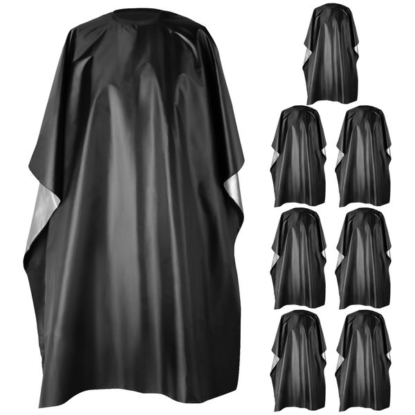 8 PCS Barber Cape, 57 x 47 Inch Waterproof Shampoo Capes With Snaps Buttons Closure, Large Hair Cutting Salon Cape Barber