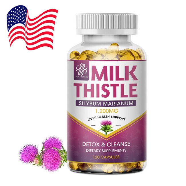 120 Milk Thistle 1200mg Silymarin Marianum & Dandelion Root Liver Health Support