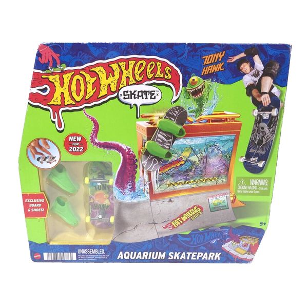 Hot Wheels Skate Aquarium Skatepark Finger Skateboard Playset 2022 Tony Hawk New