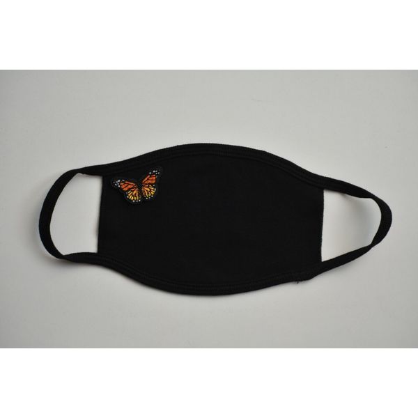 Small Monarch Butterfly Patch Design on Dual Layer Cotton Washable Face Mask