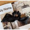 Stylish Black Hair Elastics, Cute, Rabbit Ears, Scrunchy, Organic, Hair Accessory, Cute, Women's, Korean (Black)