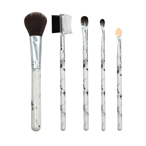 5 Stück Pinselset Makeup Professionelles Kabuki Foundation Make Up Pinsel Set, Schminkpinsel Set Makeup Pinsel Lidschatten Brush Kosmetikpinse, Make Up Pinsel Set, Aus Marmor Pinselset Make up Pinsel