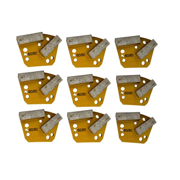 9 Pack Bolt on Diamond Grinding Discs for Concrete Grinders Soft Bond 60 Grit