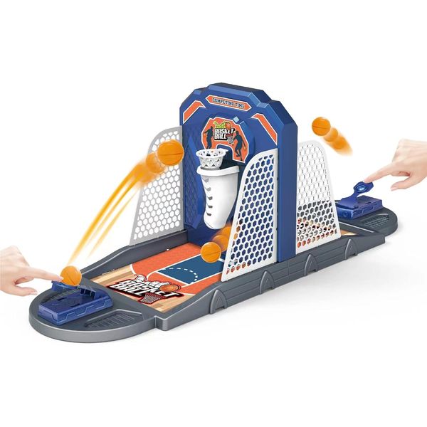 Basketball Shooting Game Toy, Desktop Table Basketball Games Set with Basketball Court, Move Basket, Light and Score Fun Sports Novelty Toy 24”Finger Shoot Toy -Ideal for Kids & Adults