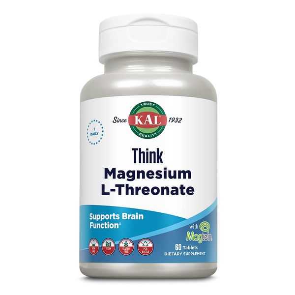 Magnesium L Threonate Supplement 60 Count Brain Support Sleep Relaxation