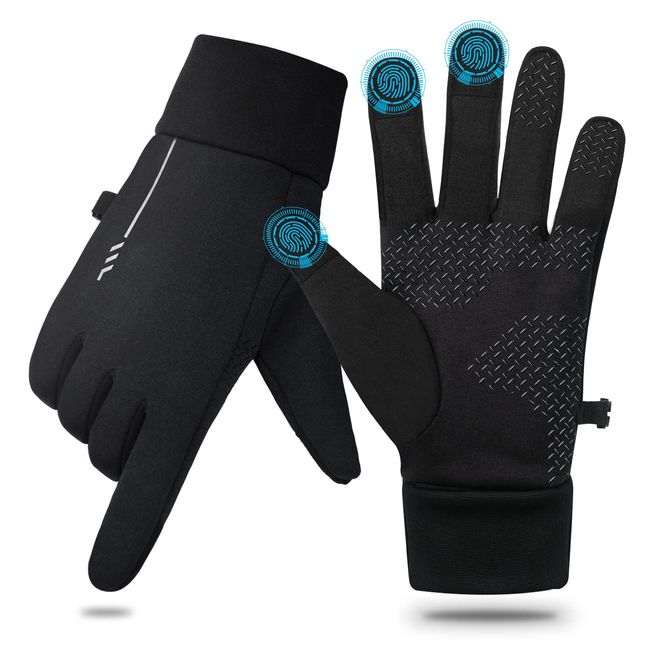 MixcMax Winter Gloves for Men Women - Thermal Running Gloves with Fleece Lining for Cold Weather, Windproof Touchscreen Lightweight Warm Gloves for Snow Cycling Driving Walking