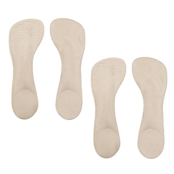 Hsthe Sea 2 Pairs Women'S High Heel Shoes Anti-Slip Pads Self-Adhesive Flannel Anti-Slip Pads Arch Insoles Comfortable Insoles for High Heels, Sandals, Flat Shoes (Apricot)