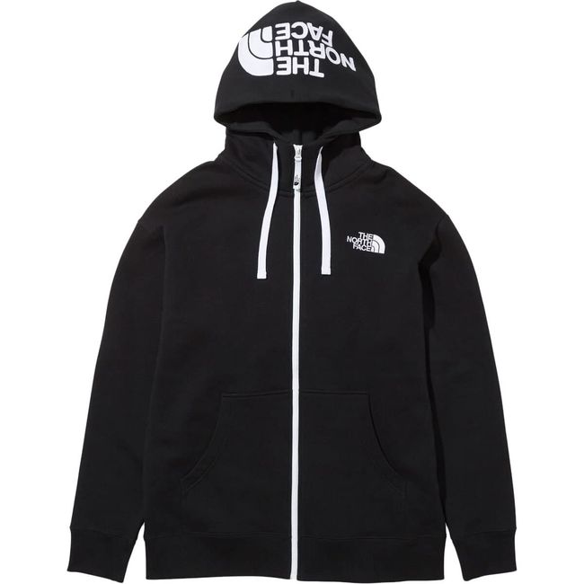 The North Face Men's Organic Cotton Hoodie Sweatshirt, Novelty, Rear View, Full-Zip Hoodie, Black