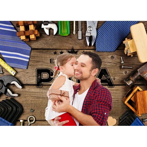 CYLYH 8x6ft Father's Day Photography Backdrop Spanish El Mejor Papá Del Mundo Backdrop I Love Dad Decoration Feliz Día Del Padre Party Decor Father's Day Banner Backdrops