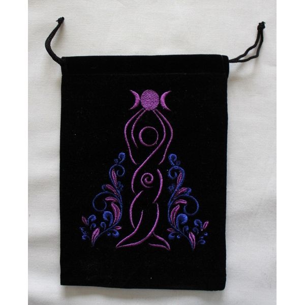 Kheops Goddess Unlined Black Velvet Tarot Bag