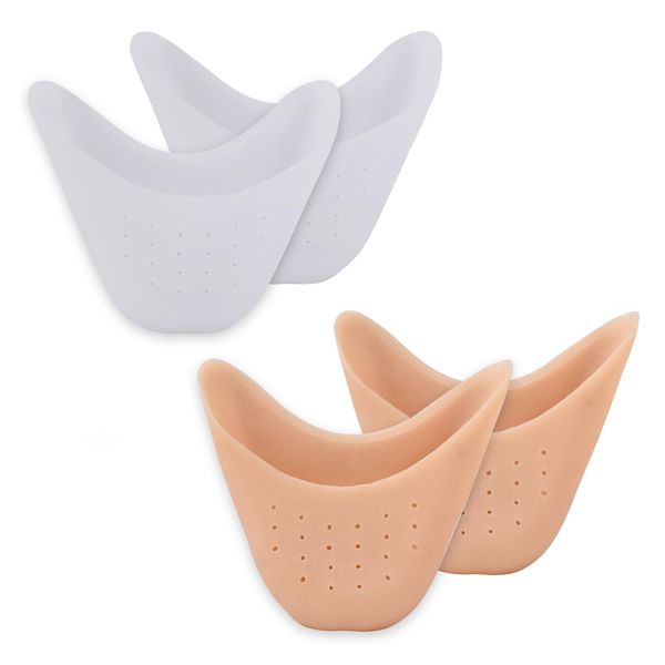 2 Paare Zehenschutz Silikon,Soft Gel Zehenkappen Zehenschoner Ballett Spitzenschoner Metatarsal Pads Schutz Für Spitzenschuhe Ballettschuhe High Heel Pumps