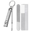 VOGARB Portable Thin Nail Clippers with Case, Silver