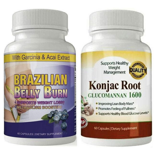 Brazilian Belly Burn Garcinia Acai & Konjac Root Weight Management Diet Capsules