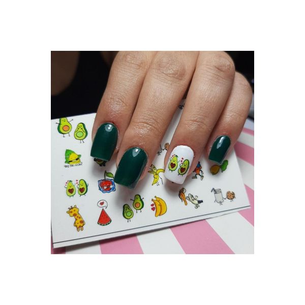 Meyva Desenli Tırnak Dövmesi Tırnak Tattoo Nail Art Tırnak Sticker