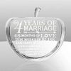 KATE POSH 4th Anniversary, 4th Wedding Anniversary Crystal Apple Fruit Paperweight, Traditional Fruit Anniversary for Boyfriend, Girlfriend, Husband, Wife or Couple (MARRIAGE)