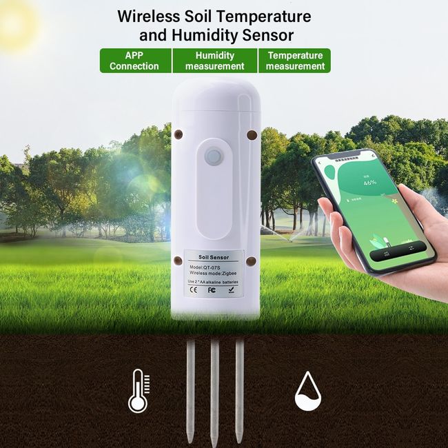 YIERYI Tuya Zigbee Wireless Soil Moisture Meter, Temperature
