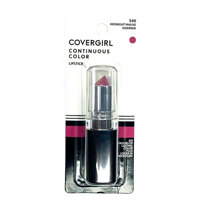 (LOT OF 4) New Covergirl Continuous Color Lipstick 540 Midnight Mauve Shimmer