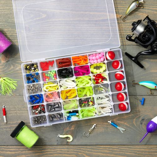 Juvale 3 Pack Bead Storage Organizer Box with 36 Grids and Removable Dividers - Plastic Container Tray for Craft, Jewelry and Earrings