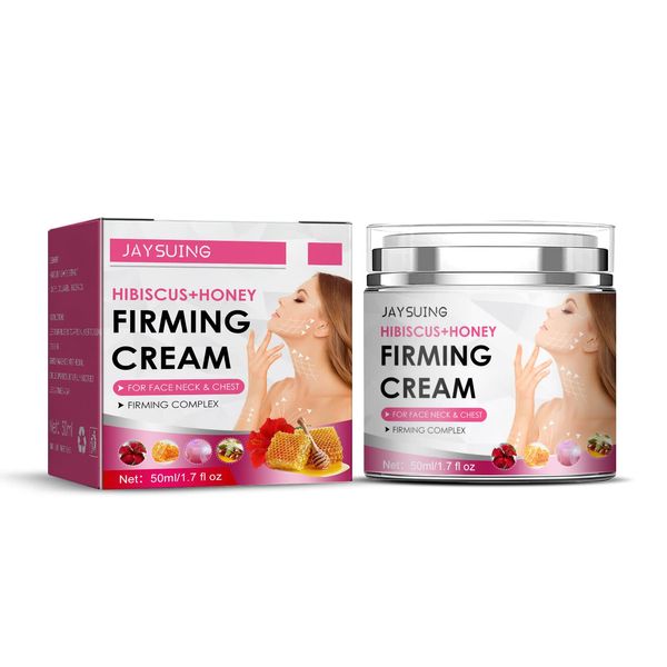 Hibiscus and Honey Firming Cream, Skin Tightening Cream for Face & Body, Neck Firming Cream, Double Chin Reducer, Natural Ingredients Anti-wrinkle Facial Moisturizer 50ml