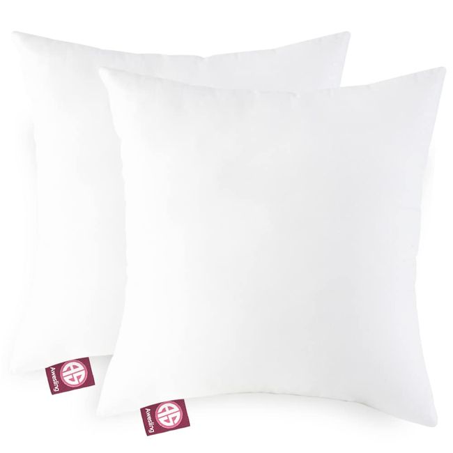 Cushion, 18.7 x 18.7 inches (45 x 45 cm), Set of 2, Soft and Voluminous Nude Cushion, Comfortable Body Cushion, Bed Back Cushion, Pillow Inserts are Made of High Elasticity Polyester Cotton, High Resilience, Sofa Back Cushion, 18.7 x 18.8 inches (45 x 45 