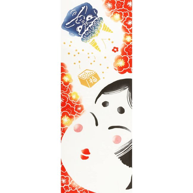 airashika airasi? Japanese goods Note dyed Hand Towel "大福 節分 33 × 90 cm