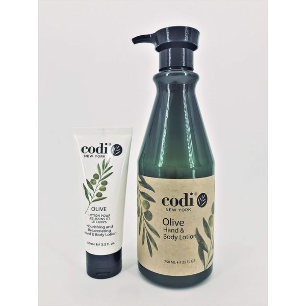 Codi Olive Hand and Body Lotion Big and Small Kit, 750ml/25oz + 3.3oz/100ml