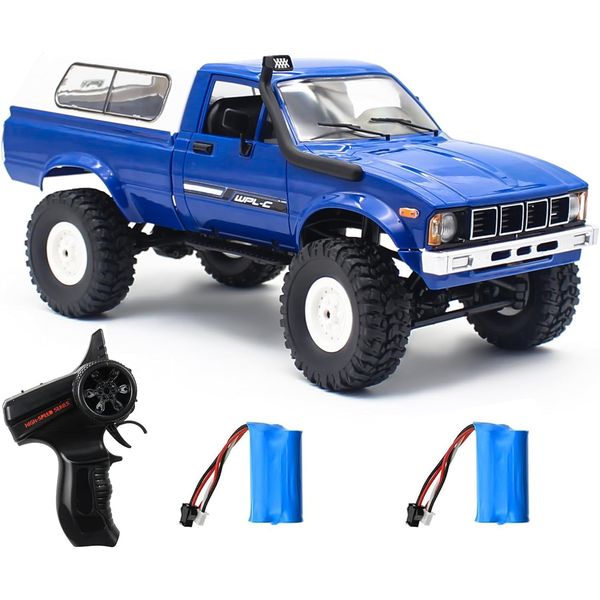 Mostop RC Crawler Truck, C24 Pickup Truck with LED Light, 4x4 Off-Road RC Rock Crawler,2.4Ghz Remote Control Car All Terrain Truck Crawler,Throttle & Steering Control,2 Batteries, Ideal Gift