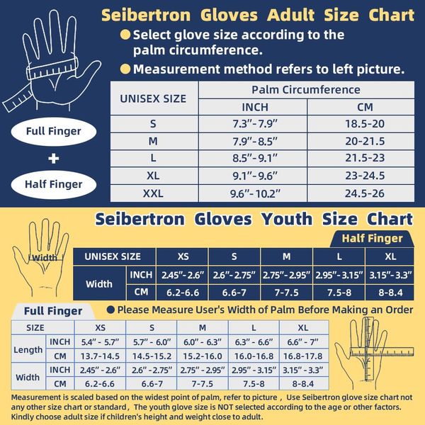 Seibertron Lineman 2.0 Padded Palm Football Receiver Gloves, Flexible TPR Impact Protection Back of Hand Glove Adult Sizes Blue S