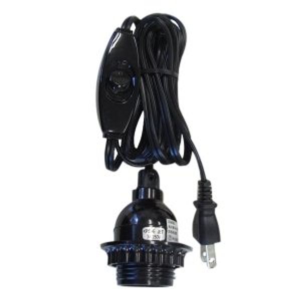 Denzyido Y02SCH262BKD Holder Socket with Cord, Black E26 Base