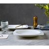 Elegant Square Salad Plate Set for 6 - Microwave Safe Ceramic Tableware